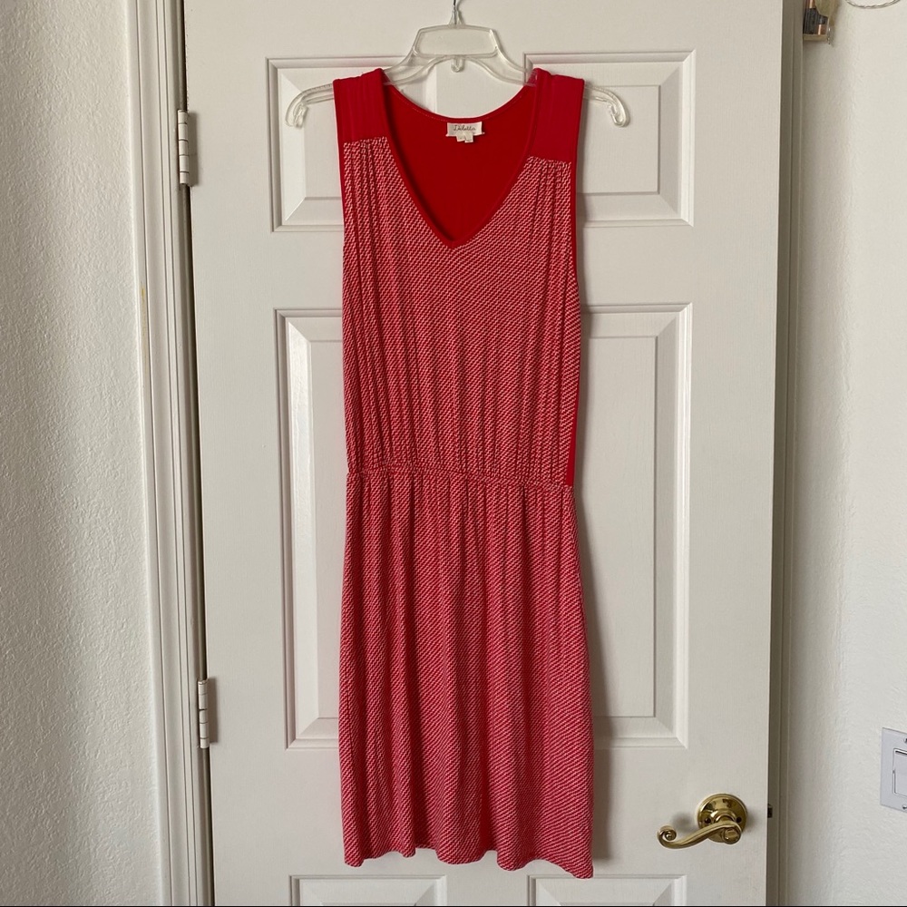 Anthropologie red patterned maxi dress